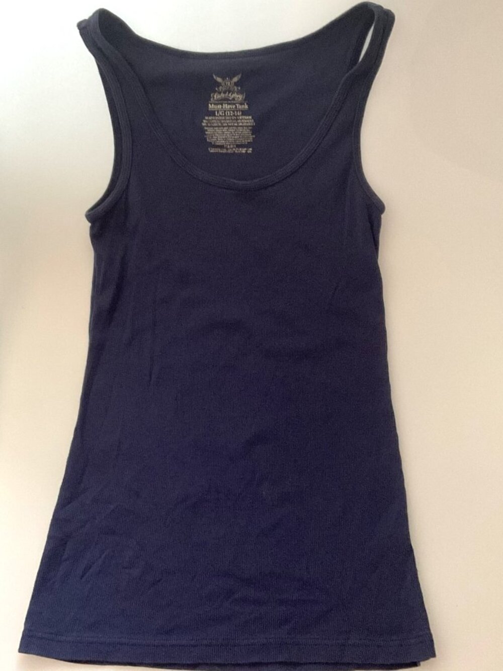 MUST HAVE BLUE RIBBED TANK TOPS BUNDLE (SET OF 2) - SIZE L 12-14 - Picture 11 of 16
